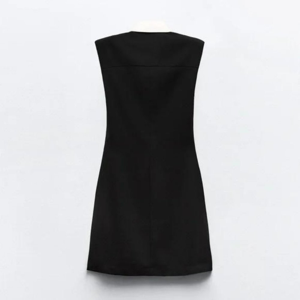 ZARA SLEEVELESS CREPE DRESS - Picture 4 of 5